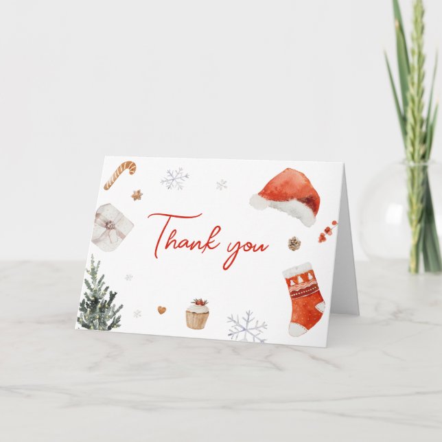 Santa Baby Shower  Thank You Card (Front)