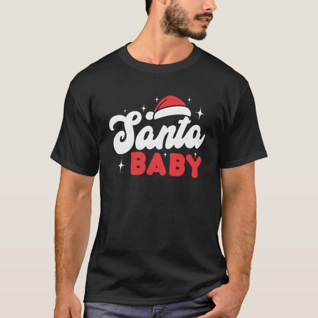 Santa Baby Sparkle Bright Merry Christmas Winter H T-Shirt (Front)