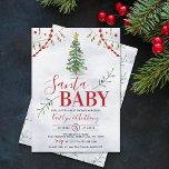 "Santa Baby" Watercolor Christmas Tree Baby Shower Invitation<br><div class="desc">Celebrate the in style with these super trendy Christmas baby shower invitations. The design is easy to personalise with your own wording and your guests will be thrilled when they receive these fabulous invites.</div>