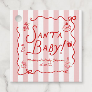 Santa Baby! Whimsical Christmas Baby Shower Favour Tags