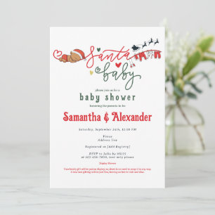 Santa Baby Winter African American Baby Shower Invitation
