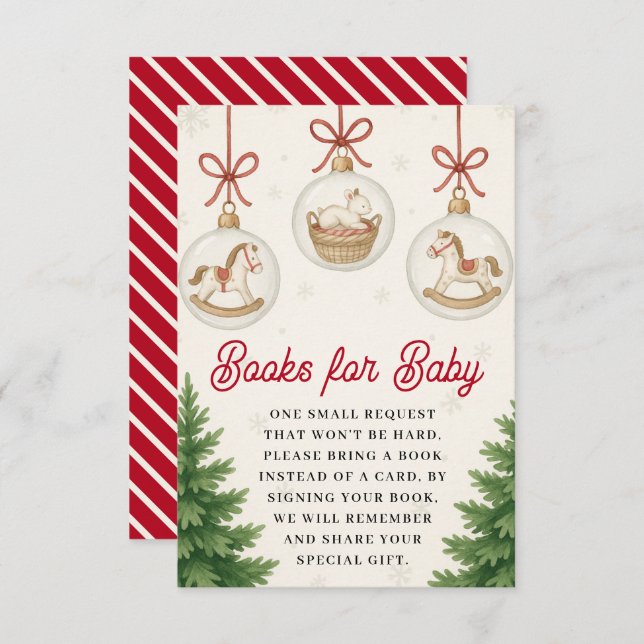 Santa Baby Winter Baby Shower Books for Baby Enclosure Card (Front/Back)