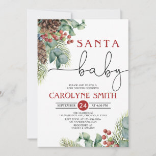 Santa Baby Winter Baby Shower Invitation
