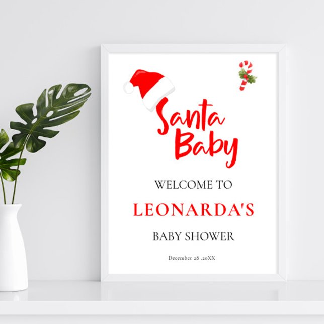Santa Baby Winter Baby Shower Welcome  Poster (Creator Uploaded)