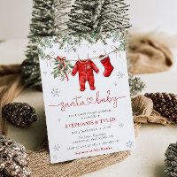 Santa Baby Winter Christmas Baby Shower Invitation