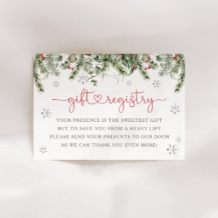 Santa Baby Winter Christmas Gift Registry Enclosure Card
