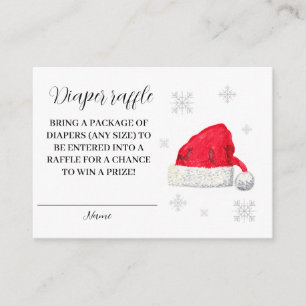 Santa Baby Winter Red Diaper Raffle Baby Shower Enclosure Card