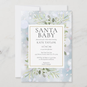 Santa Baby Winter Snow Baby Shower Invi Invitation