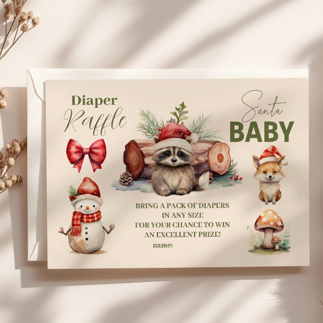 Santa Baby Woodland Winter  Diapper Raffle Enclosure Card (Creator Uploaded)