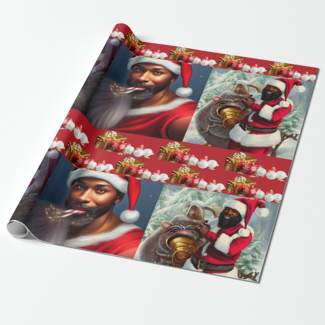 Santa Baby Wrapping Paper (Unrolled)