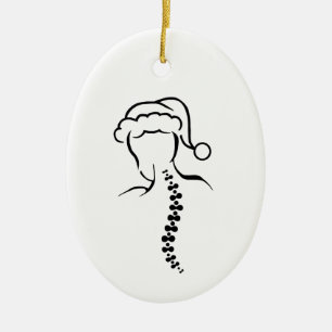 Santa Back and Spine Outline Christmas Ornament