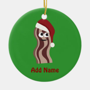 Santa Bacon Ceramic Tree Decoration