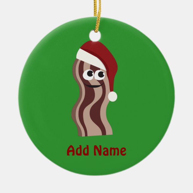 Santa Bacon Ceramic Tree Decoration (Front)