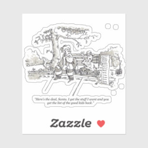 Santa Bad Bad Kid contour sticker