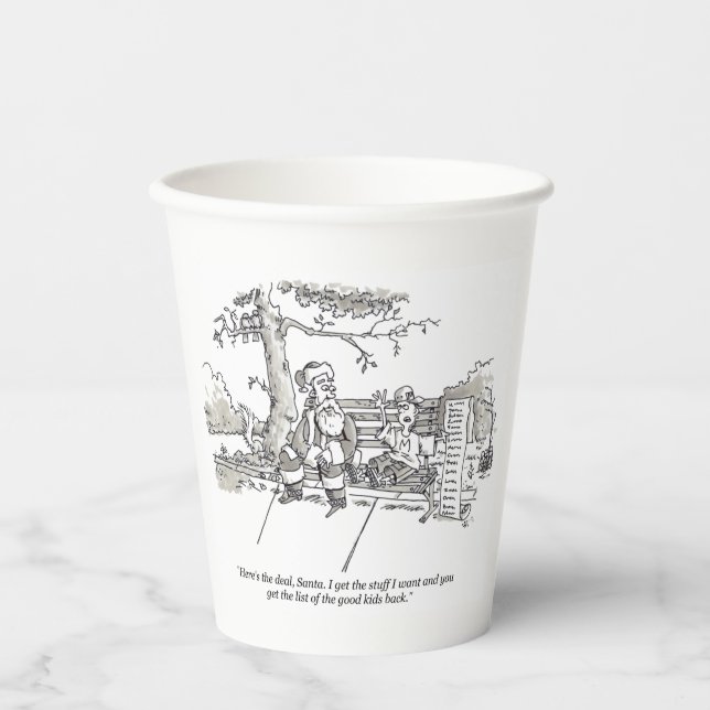 Santa Bad Bad Kid paper cups (Front)