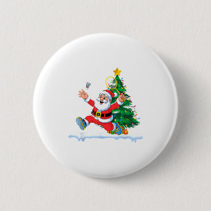 Santa Badminton Christmas Tree Lights Men Women Ki 6 Cm Round Badge