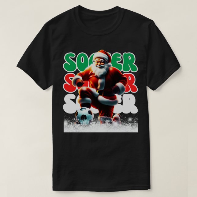 Santa Ball Sports Design Christmas Player T-Shirt (Design Front)