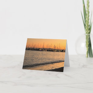 Santa Barbara beach at sunset thank you card