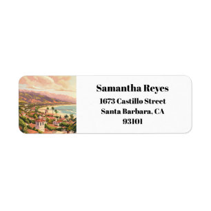 Santa Barbara Beach California Return Address 