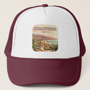 Santa Barbara Beach Central Coast California Retro Trucker Hat