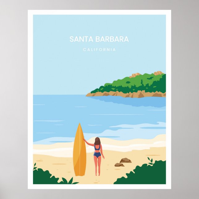 Santa Barbara beach Poster (Front)