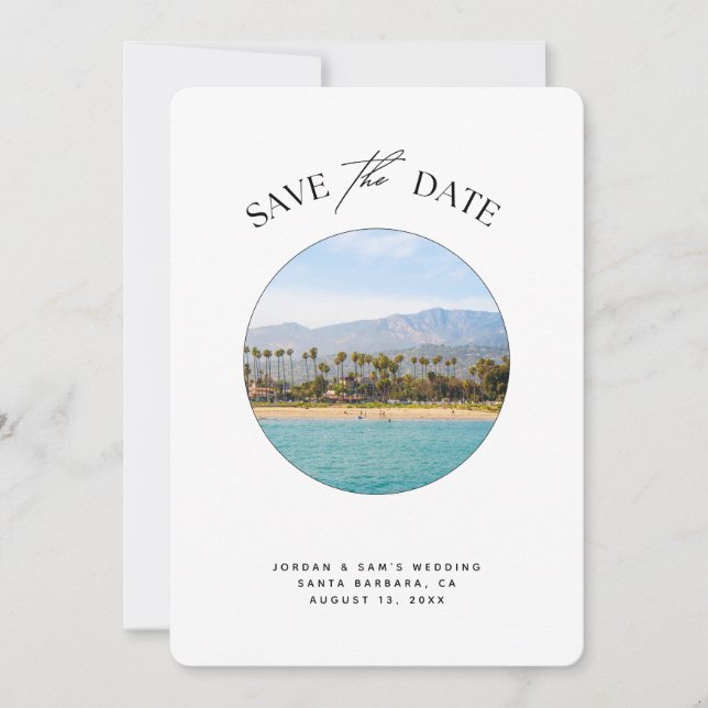 Santa Barbara Beach Wedding Save the Date  Invitation (Front)