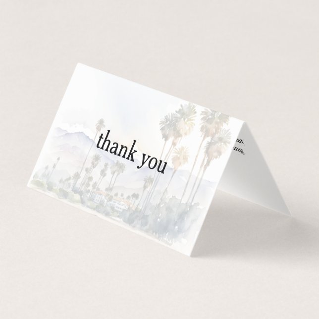 Santa Barbara Beach Wedding Thank You Card (Front)