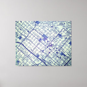 SANTA BARBARA, CA Vintage Map Canvas Print
