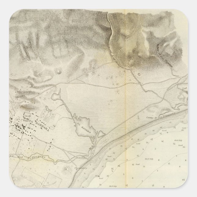 Santa Barbara, Calif Square Sticker (Front)