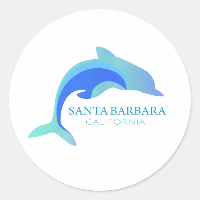 Santa Barbara California Classic Round Sticker (Front)