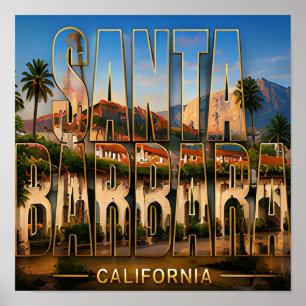 Santa Barbara California Coastal Travel Memories Poster