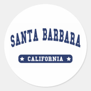 Santa Barbara California College Style tee shirts Classic Round Sticker
