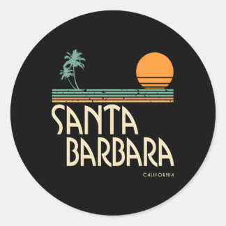 Santa Barbara California Palms Classic Round Sticker