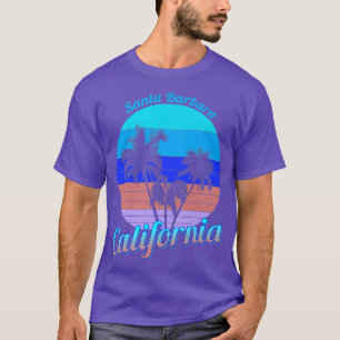 Santa Barbara California Retro Palm Trees Beach Su T-Shirt