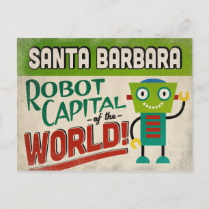 Santa Barbara California Robot - Funny Postcard