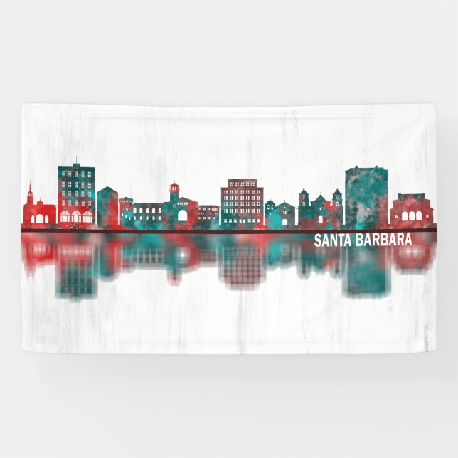 Santa Barbara California Skyline Banner (Horizontal)