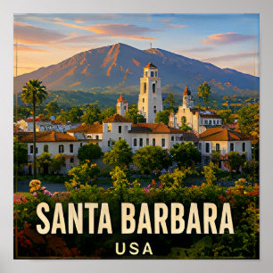 Santa Barbara California Spanish Architecture Poster