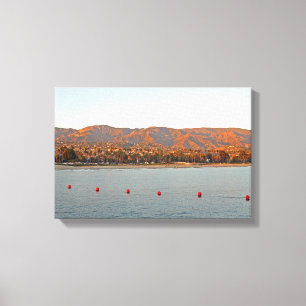 Santa Barbara, California sunset mountains Canvas Print