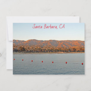 Santa Barbara, California sunset mountains Card