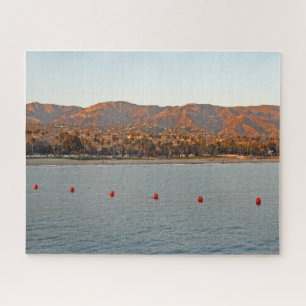 Santa Barbara, California sunset mountains Jigsaw Puzzle