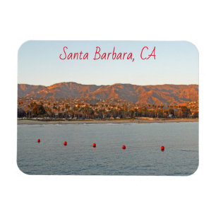 Santa Barbara, California sunset mountains Magnet