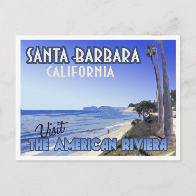 Santa Barbara California Vintage Travel Postcard (Front)