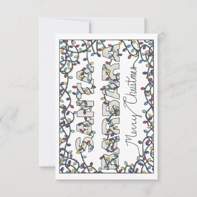 Santa Barbara Christmas Lights Thank You Card (Front)