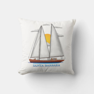 Santa Barbara Coastal Nautical Sailing Sailor Cushion
