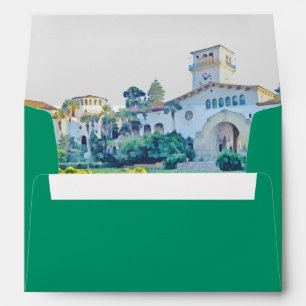 Santa Barbara Courthouse Watercolor California Envelope
