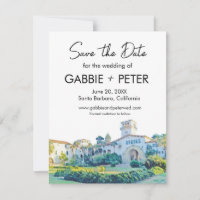 Santa Barbara Courthouse Watercolor Save the Date