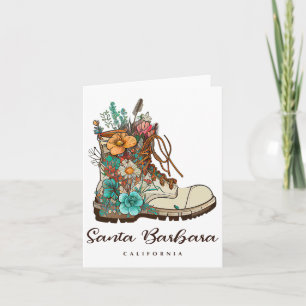 Santa Barbara Hiking Outdoors Souvenir  Card