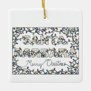Santa Barbara Lights Ceramic Ornament
