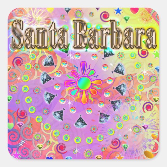 Santa Barbara Lucky Golden Sticker (Front)