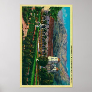 Santa Barbara Mission and Grounds Poster